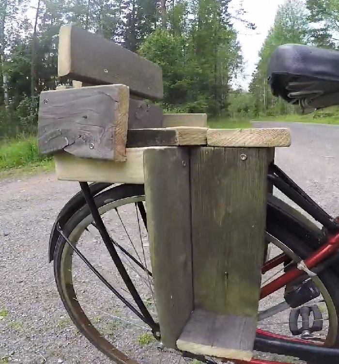 awesome wooden bike seat with backrest