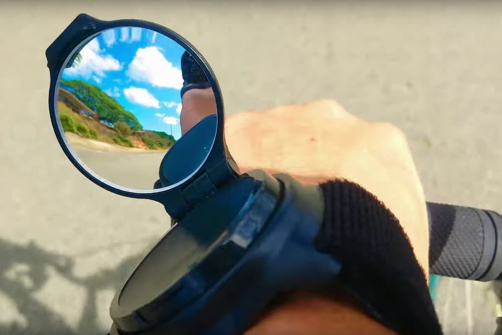 bike rider wearing Best Wrist Rear View Mirror For Cyclists