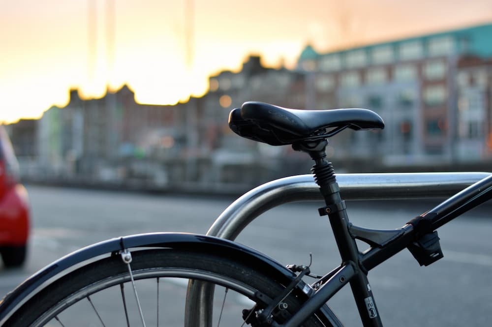 black bicycle with black seat