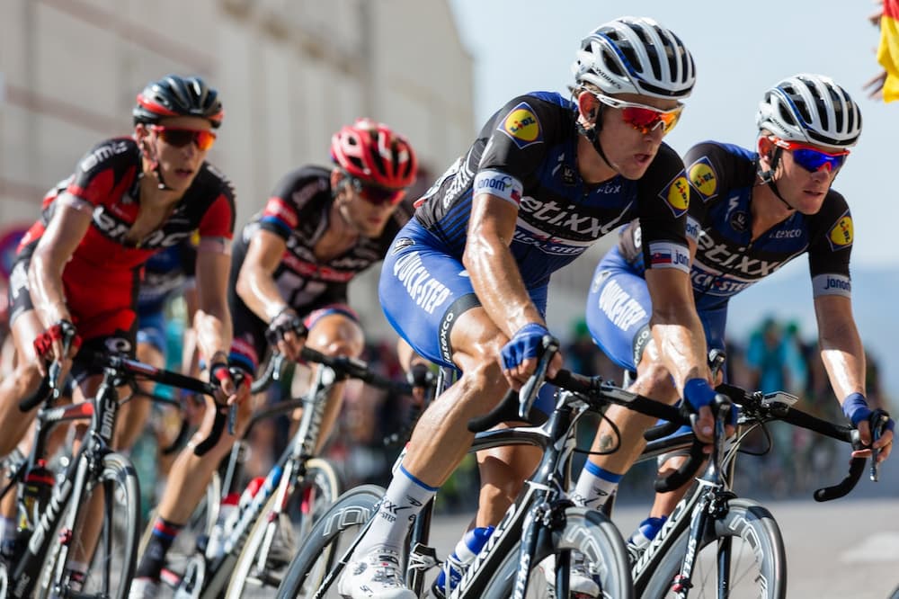 multiple cyclists competing